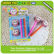 school stationery pencil cap eraser sets